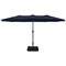 Large Outdoor 15 Feet Umbrella with Double Canopy and Air Vents Strong Metal Frame and Easy Crank